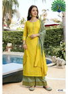Yellow Colour Designer Festive Wear Fancy Embroidery Work Rayon Suit 4046